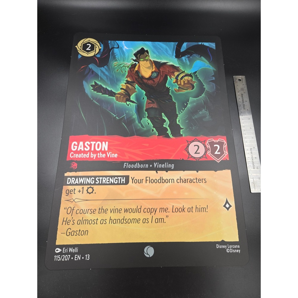Disney Lorcana Gaston Created by the Vine Oversized Promo Card 115/207 EN 13